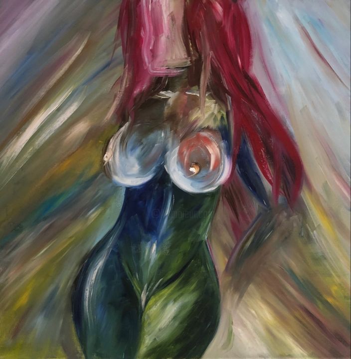 Peinture intitulée "Art, nude girl,  Oi…" par Art Lemon, Œuvre d'art originale, Huile