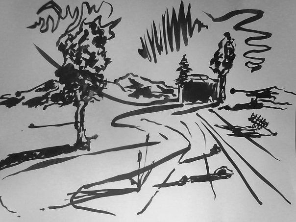 Painting titled "Contour" by Dato Nadiradze, Original Art,