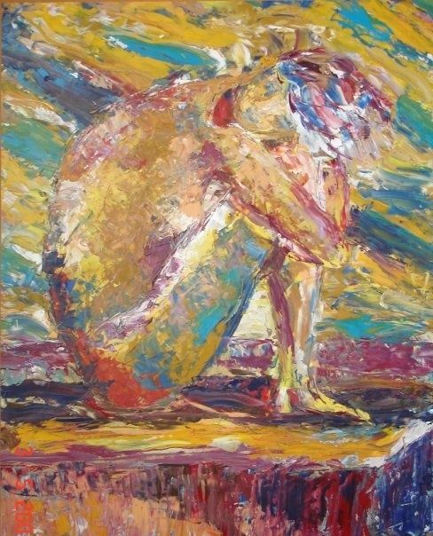 Painting titled "Dreaming" by Dato Nadiradze, Original Art,