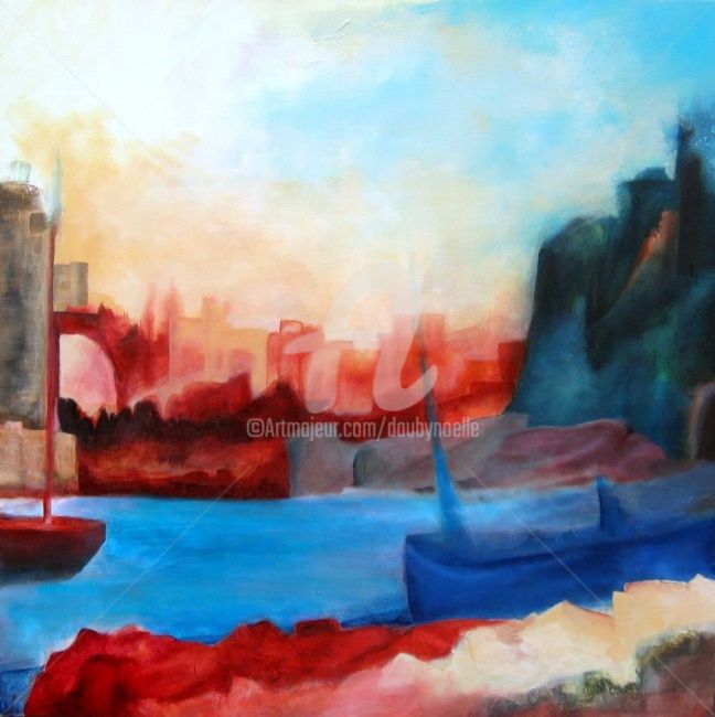 Painting titled "retour de voyage" by Noëlle Dauby, Original Artwork