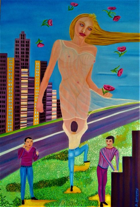 Peinture intitulée "Un air de femme" par Sophie Daumy, Œuvre d'art originale, Huile