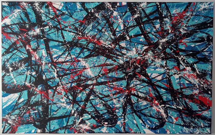 Painting titled "Flown" by Mathieu Dauphinais (Dauphinais), Original Artwork, Acrylic