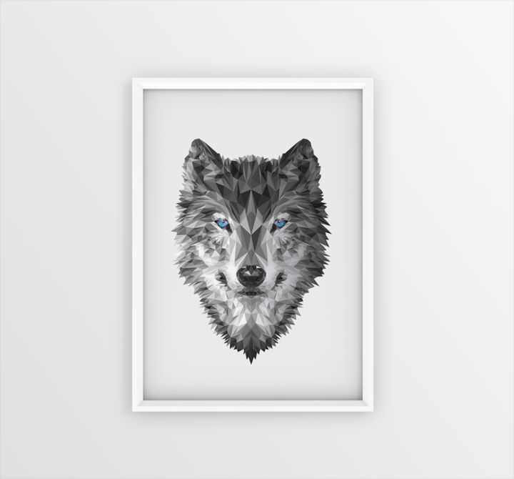 Digital Arts titled "The Wolf: low poly…" by Davangarte, Original Art, 2D Digital Work