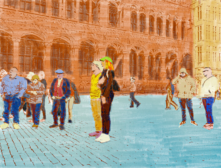 Digital Arts titled "Tourists Grande Pla…" by Dave Collier, Original Artwork, 2D Digital Work