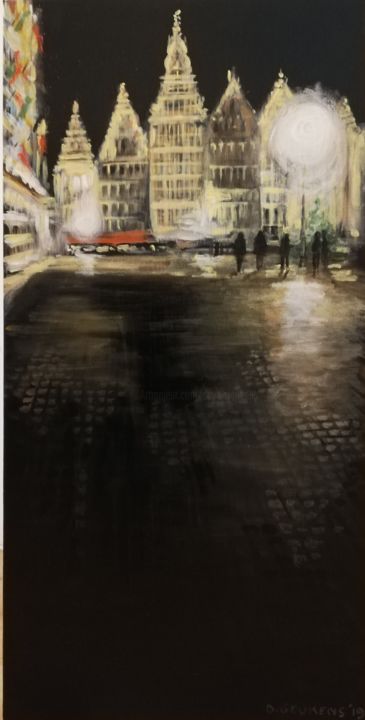 Painting titled "Closing time" by Dave Geukens, Original Artwork, Acrylic