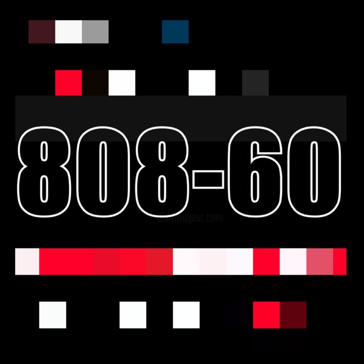 Grafika cyfrowa / sztuka generowana cyfrowo zatytułowany „Black 808-60” autorstwa Dave Echo, Oryginalna praca, 2D praca cyfr…
