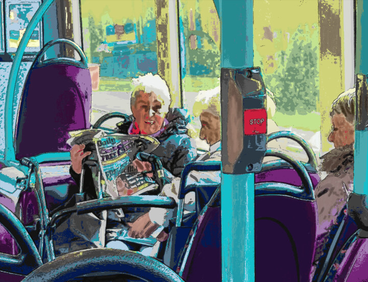 Digital Arts titled "Old Girls on the Bus" by Dave Collier (Collimost), Original Artwork, 2D Digital Work