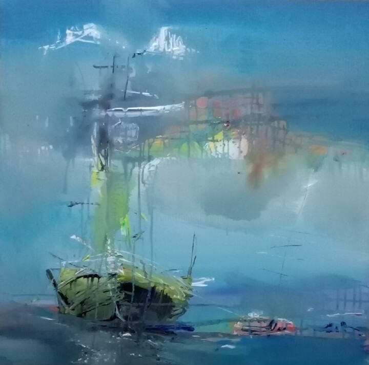 Painting titled "sea5" by David, Original Artwork, Acrylic