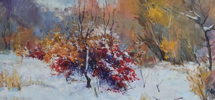 Картина под названием "Зима" - David Abrahamyan, Подлинное произведение искусства, Масло