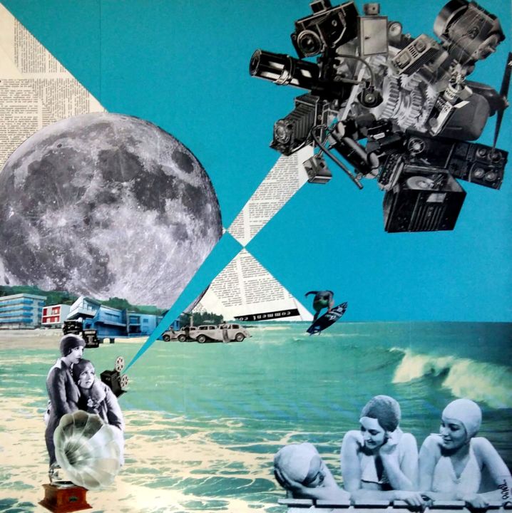 Peinture intitulée "The day after" par David Ameil, Œuvre d'art originale, Collages