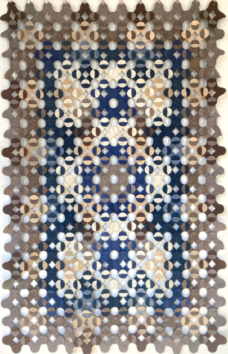 Art textile intitulée "Orbis Eight" par David Barnes, Œuvre d'art originale, Tissu