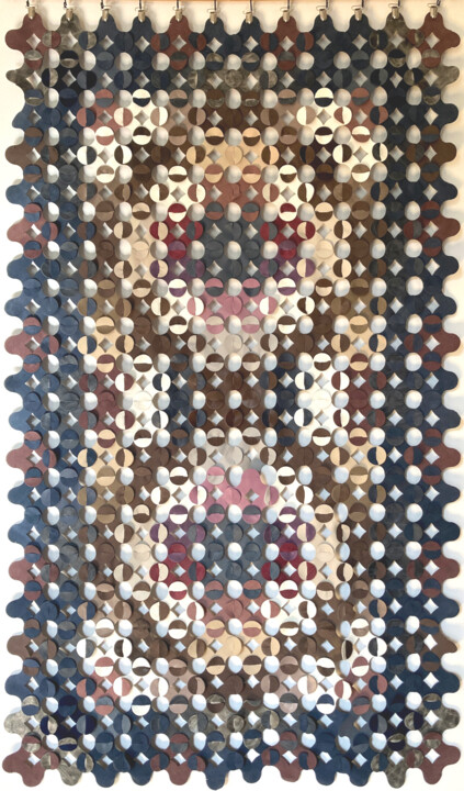 Arte textil titulada "Orbis - Nine" por David Barnes, Obra de arte original, Tela