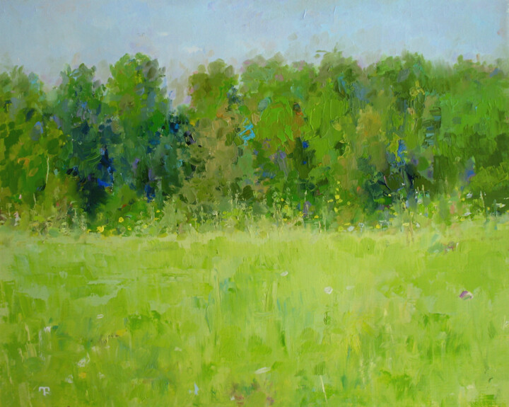 Painting titled "Landscape" by David Beglaryan, Original Artwork, Oil