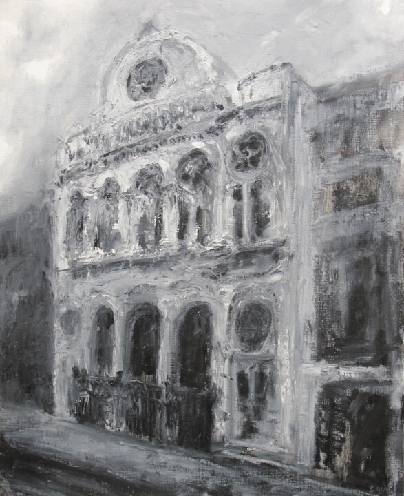 Drawing titled "La Synagogue de la…" by David Benayoun, Original Artwork, Pastel