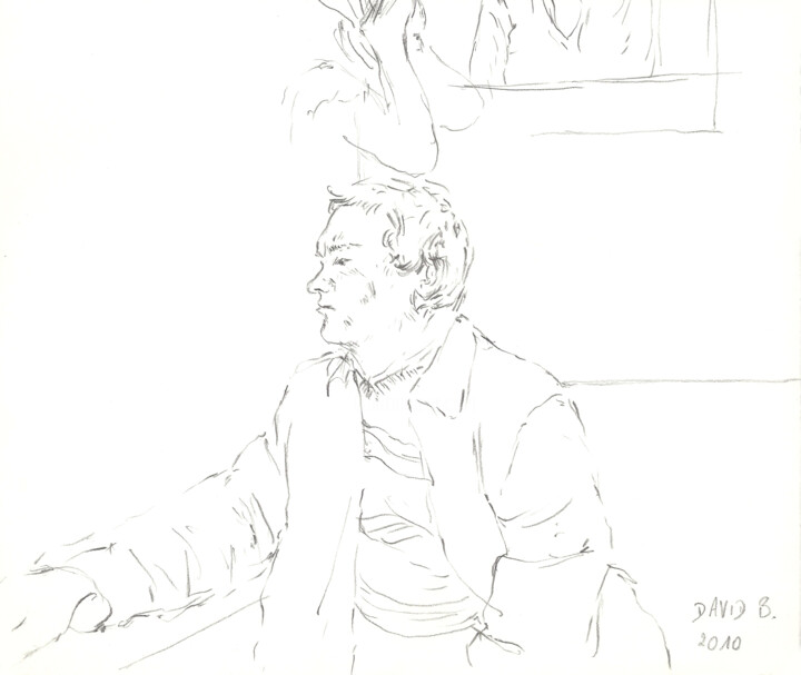 Drawing titled "Julien" by David Benayoun, Original Artwork, Graphite