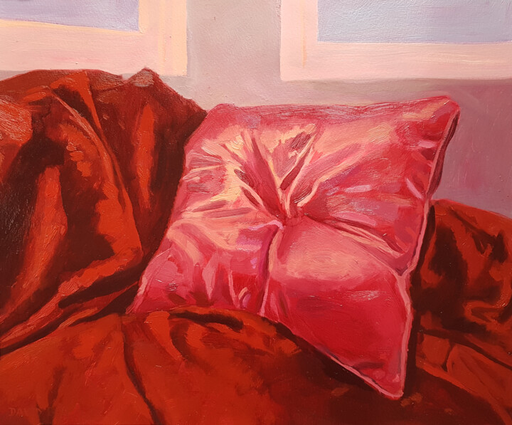 Painting titled "Coussin" by David Benayoun, Original Artwork, Oil