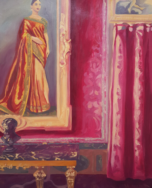 Painting titled "Intérieur à Versail…" by David Benayoun, Original Artwork, Oil