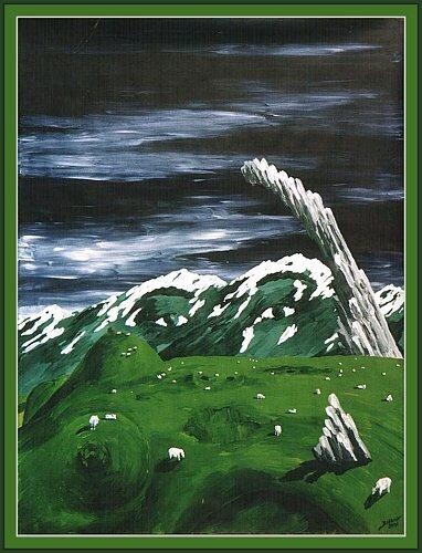 Painting titled "Landschaapen twee" by David Blair, Original Artwork