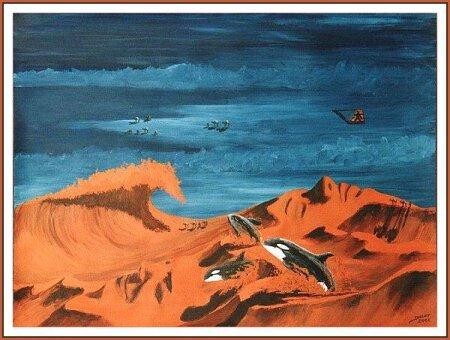 Painting titled "Desert devine" by David Blair, Original Artwork