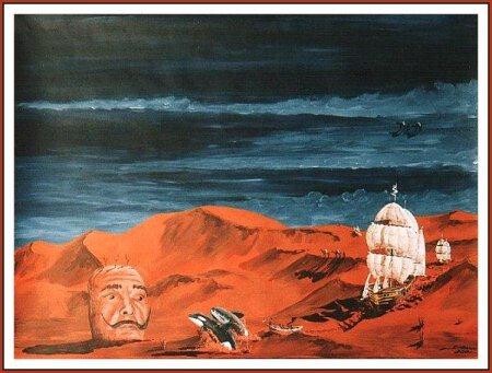 Painting titled "Dali Desert" by David Blair, Original Artwork