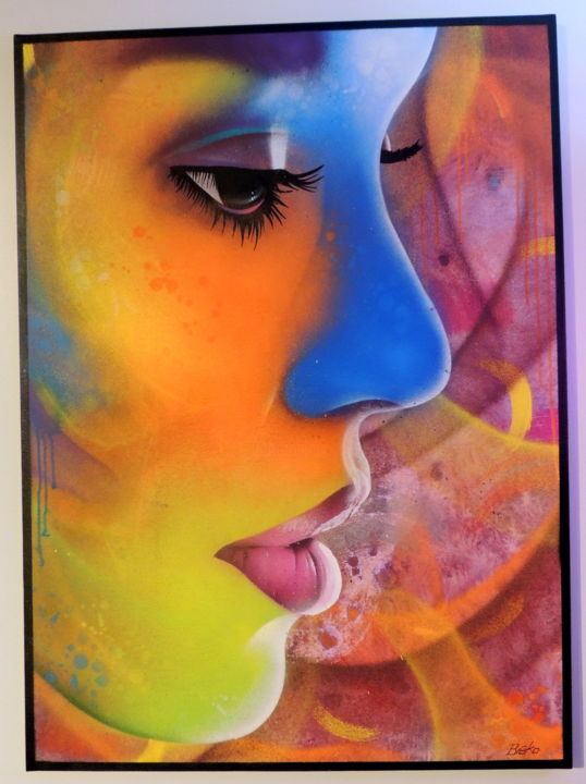 Schilderij getiteld "REFLEXION" door David Brako, Origineel Kunstwerk, Graffiti