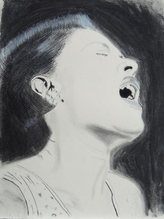 Dessin intitulée "Billie Holiday" par David Briot, Œuvre d'art originale, Autre