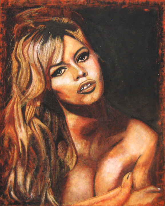 Painting titled "Brigitte Bardot - P…" by David Cadran, Original Artwork, Other