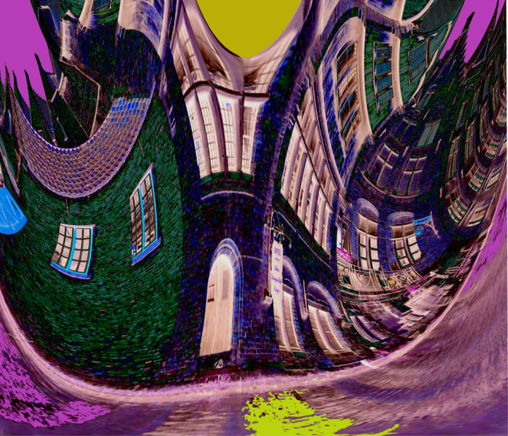 Arte digital titulada "bruges-canal-moonlit" por David Callahan, Obra de arte original, Trabajo Digital 2D