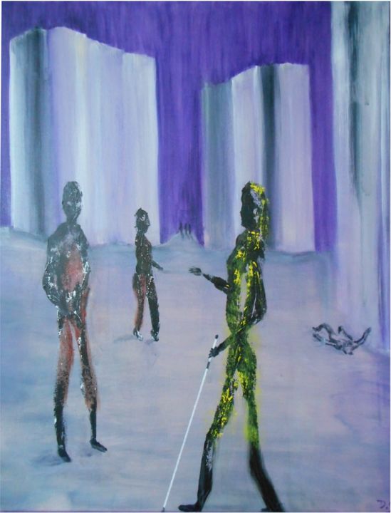 Schilderij getiteld "dead-of-night" door David Callahan, Origineel Kunstwerk, Acryl