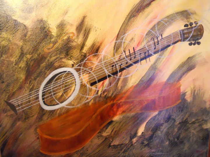 Peinture intitulée "fire-music" par David Callahan, Œuvre d'art originale, Acrylique