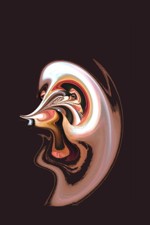 Digital Arts titled "mask-or-mirror" by David Callahan, Original Artwork, Digital Painting