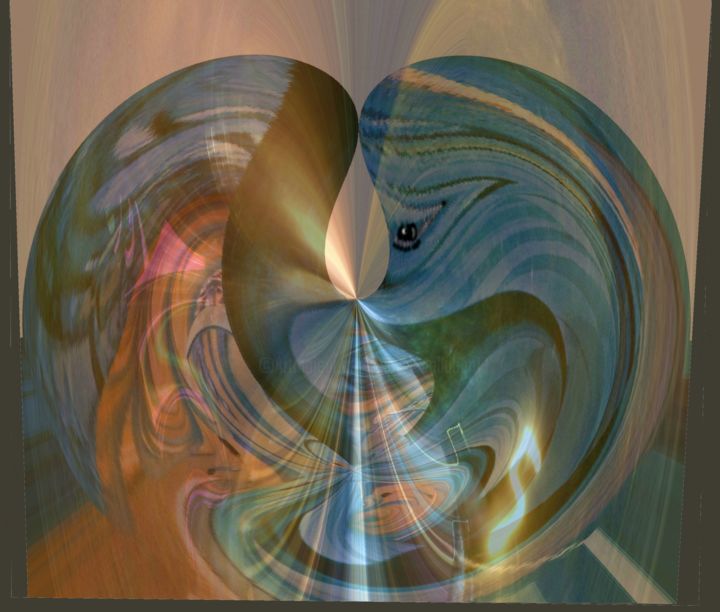 Digital Arts titled "premonition-of-hear…" by David Callahan, Original Artwork, Digital Painting