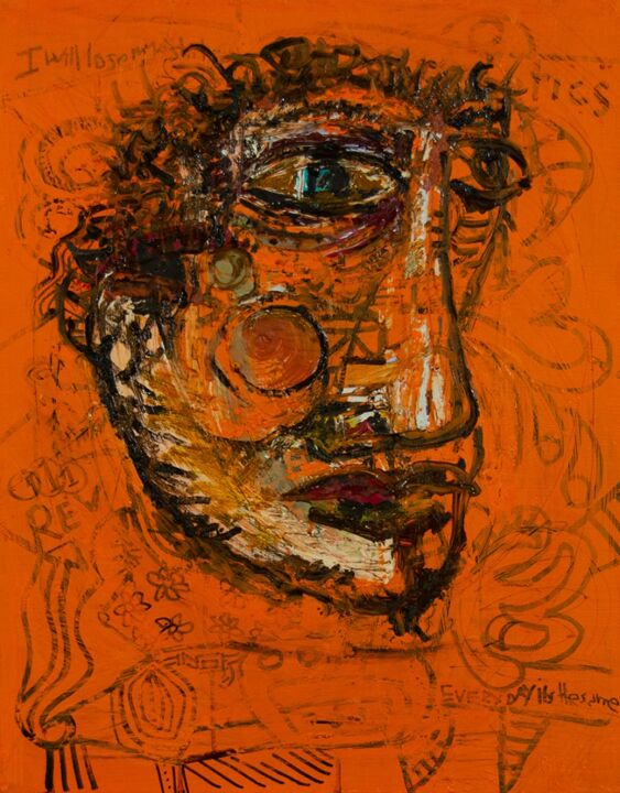 Malarstwo zatytułowany „Orange Judas 3” autorstwa David Eugene Lemley, Oryginalna praca, Olej