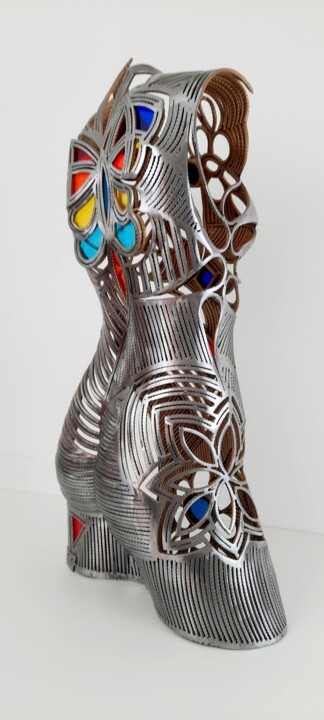 Sculpture intitulée "MA PRÉCIEUSE" par David Fabié, Œuvre d'art originale, Métaux