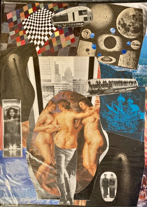 Collages getiteld "великие хищницы/gre…" door David Fliger, Origineel Kunstwerk, Collages