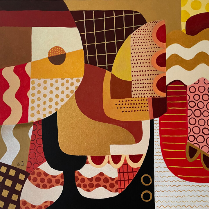 Pintura titulada "Diálogos en femenino" por David García Rincón, Obra de arte original, Acrílico Montado en Bastidor de cami…