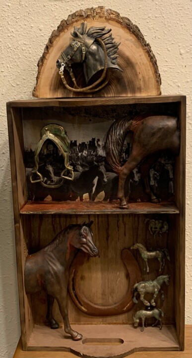Sculpture titled "Wild Horses" by David Goecke, Original Artwork, Wood