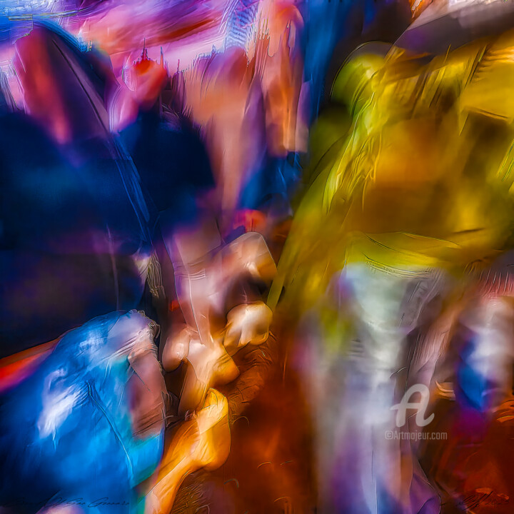 Photography titled "Crowd Of San Gennaro" by David Hathaway, Original Artwork, Manipulated Photography