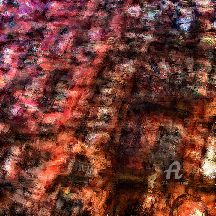 Photography titled "Brick Facade, Green…" by David Hathaway, Original Artwork, Digital Photography