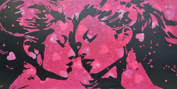 Schilderij getiteld "Love" door David Jaccard, Origineel Kunstwerk, Acryl