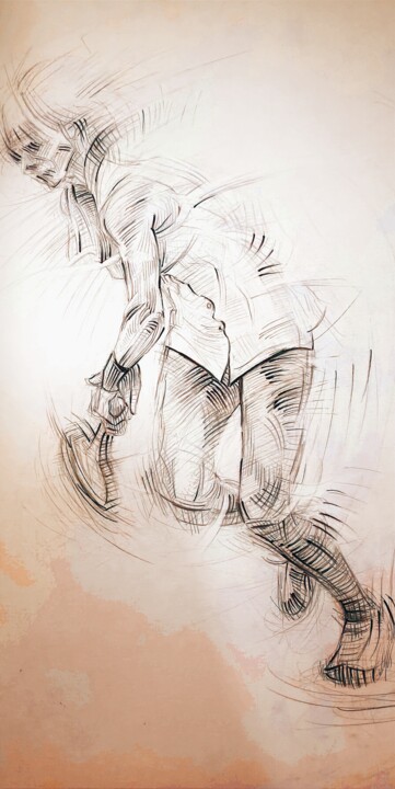 Dessin intitulée "Le décalageII" par David Jean'S Nokerman, Œuvre d'art originale, Crayon