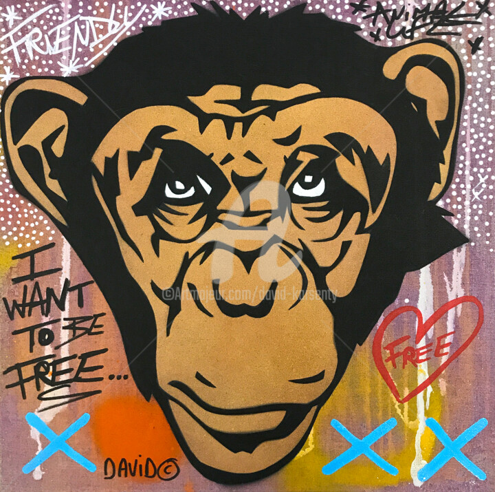 Pintura titulada "I want to be free" por David Karsenty, Obra de arte original, Acrílico