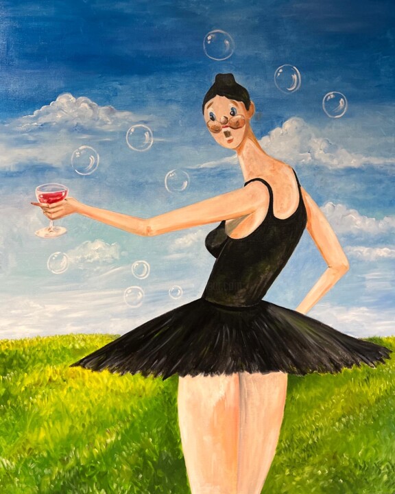 Картина под названием "The Lost Ballerina" - David Khitarishvili, Подлинное произведение искусства, Масло Установлен на Дере…