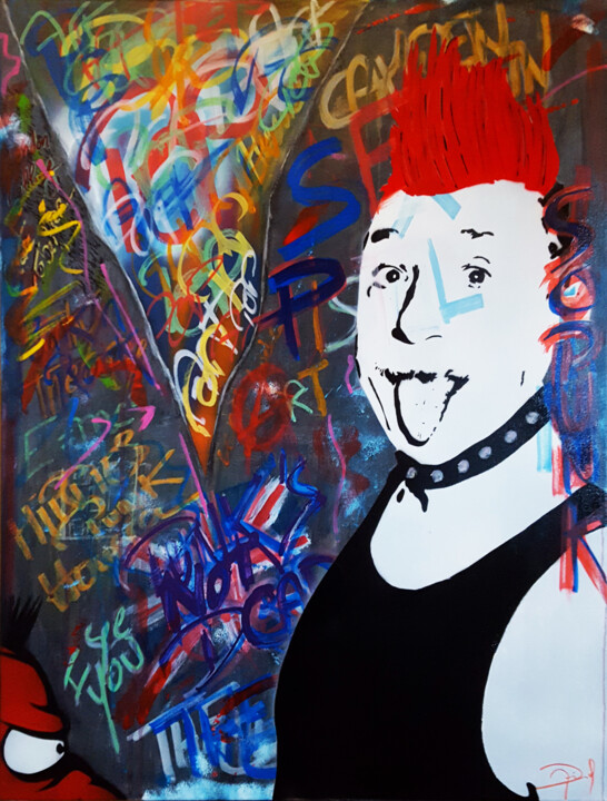 Schilderij getiteld "Free Punk Mind" door David Ledin, Origineel Kunstwerk, Acryl