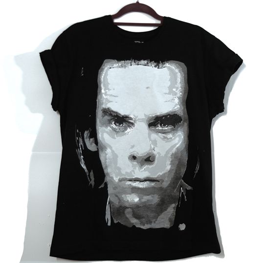 Arte textil titulada "NICK CAVE" por David Maars, Obra de arte original, Acrílico