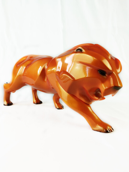 Sculpture titled "Lion design" by David Maeseele, Original Artwork, Airbrush