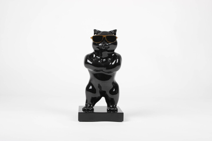 Scultura intitolato "Chat Elégant" da David Maeseele, Opera d'arte originale, Plastica