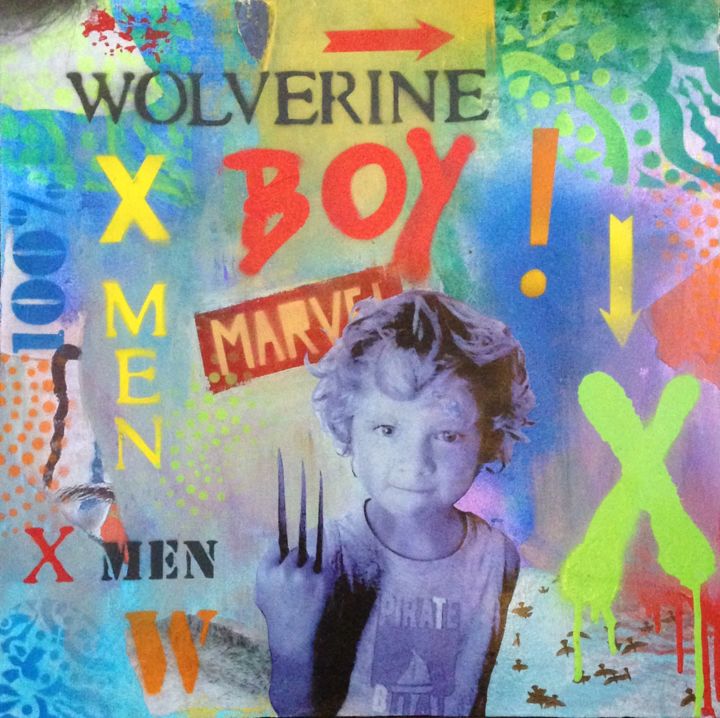 Pintura titulada "WOLVERINE BOY" por David Mazeres, Obra de arte original, Oleo