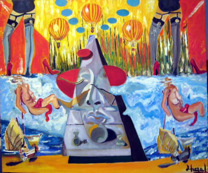 Painting titled "au delà du rêve" by David Mazza, Original Artwork, Oil