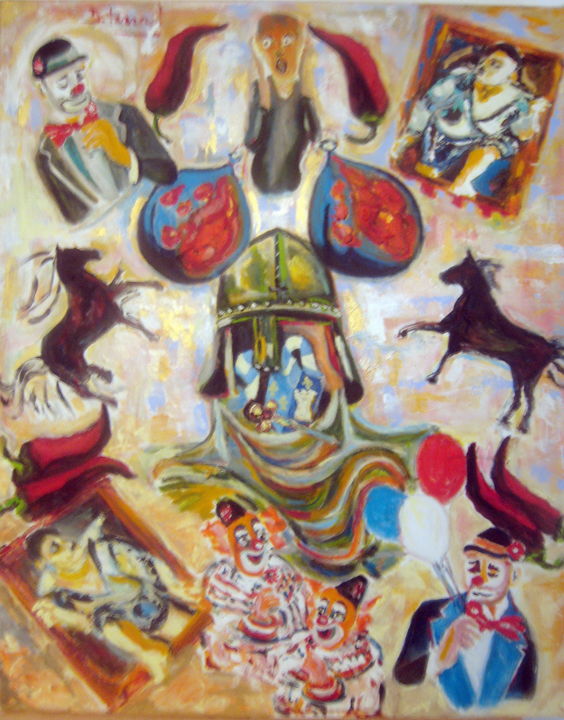 Pintura titulada "Le chevalier du ciel" por David Mazza, Obra de arte original, Oleo